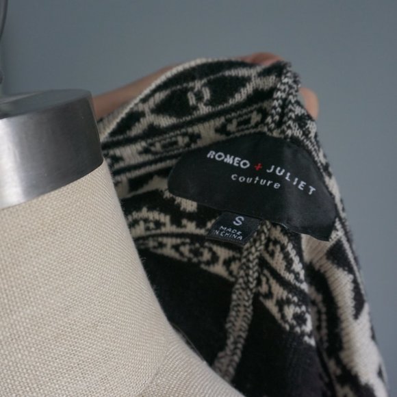 Romeo + Juliet Couture Blk/Wt Open cardigan, S - Picture 8 of 10